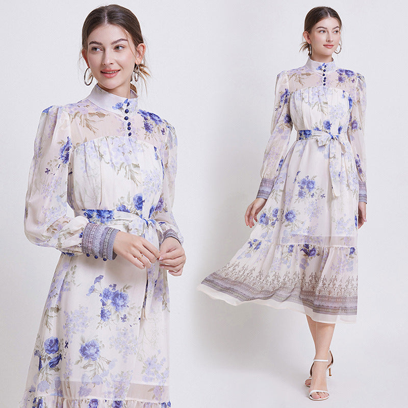 Sarah | Elegantes Blumenchiffonkleid