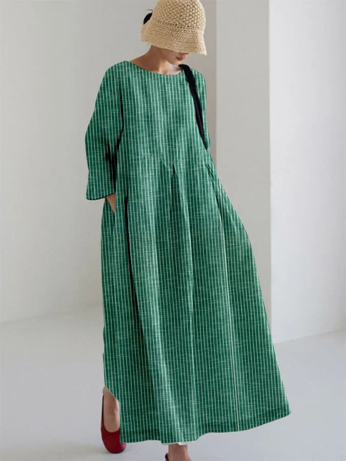 OLIVIA - VINTAGE GESTRIPTES LOCKERES KLEID