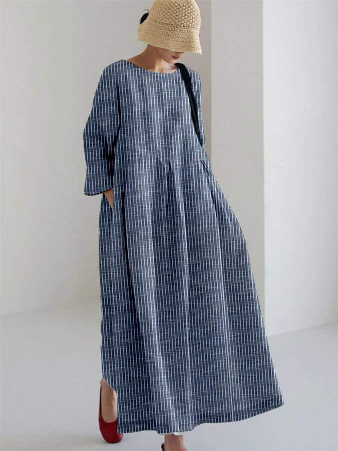 OLIVIA - VINTAGE GESTRIPTES LOCKERES KLEID
