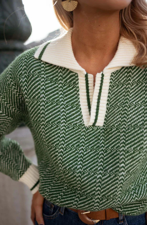 Hannah | Eleganter V-Ausschnitt-Pullover