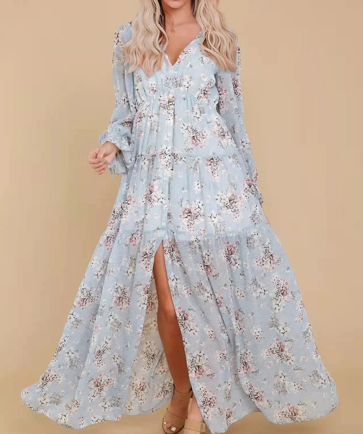 Nancy | Maxi Chiffon Freizeitkleid