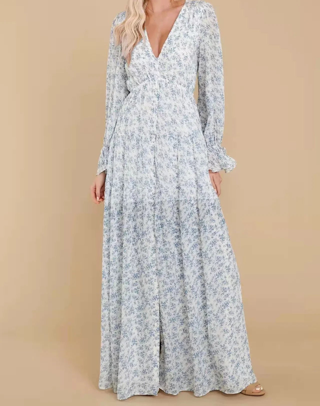 Nancy | Maxi Chiffon Freizeitkleid