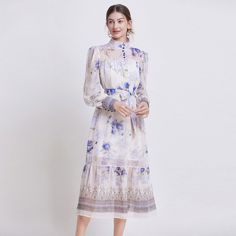 Sarah | Elegantes Blumenchiffonkleid