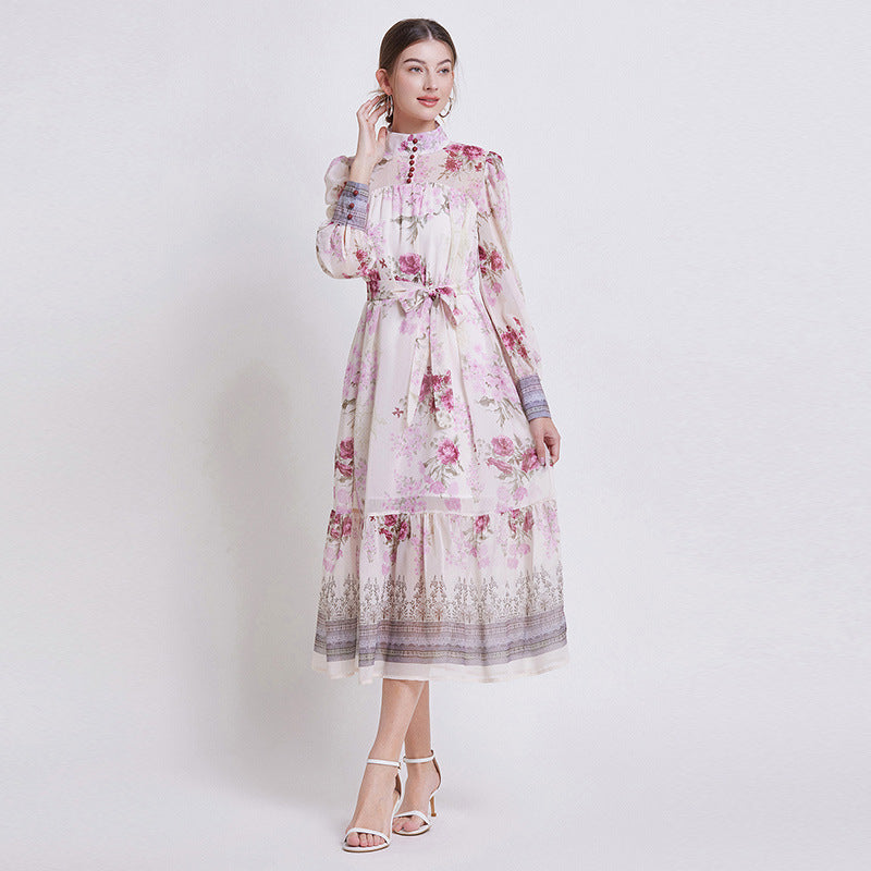 Sarah | Elegantes Blumenchiffonkleid