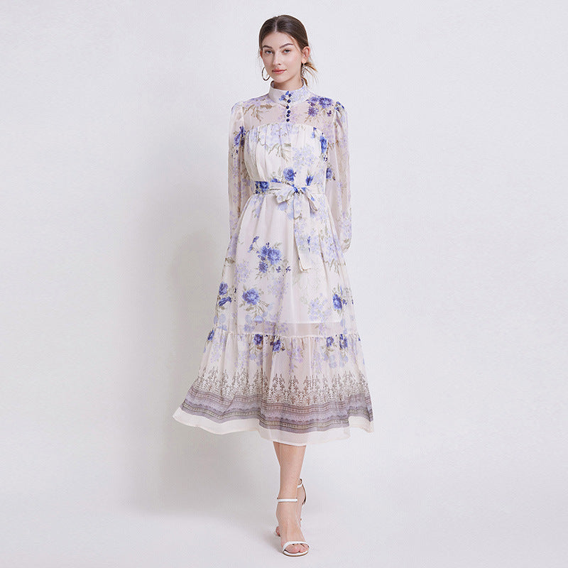Sarah | Elegantes Blumenchiffonkleid