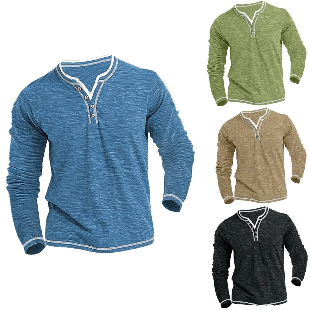 Niklas™ | Langarmshirt mit V-Ausschnitt
