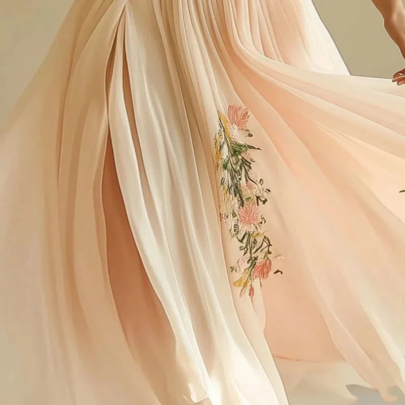 Amelia | Elegante High Waist V-Ausschnitt Partykleider