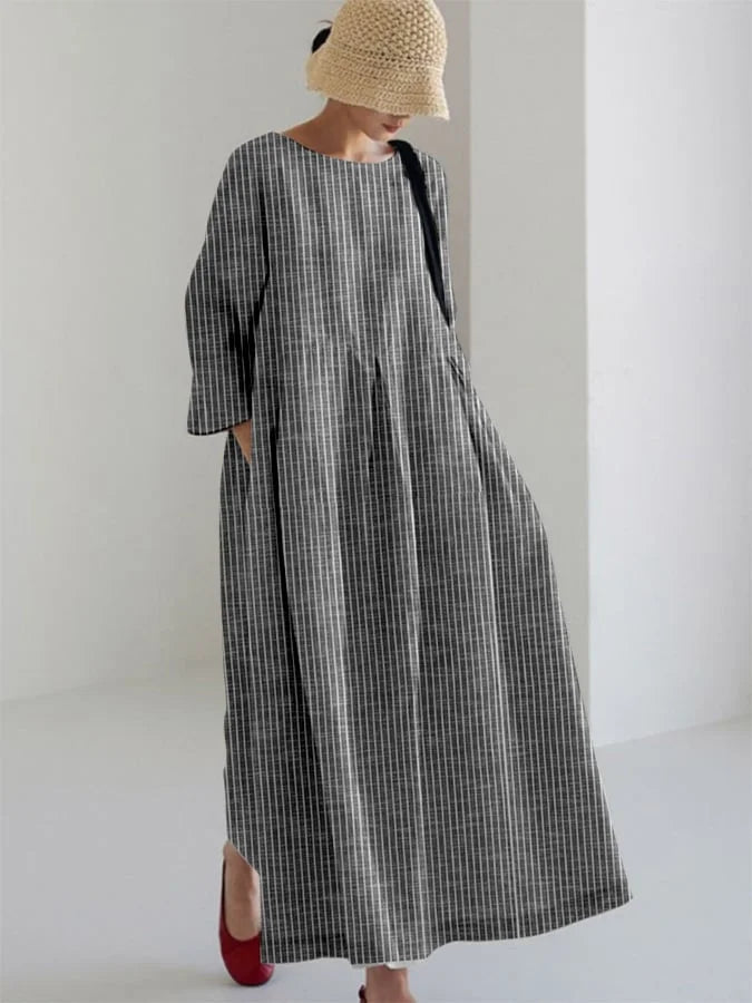 OLIVIA - VINTAGE GESTRIPTES LOCKERES KLEID