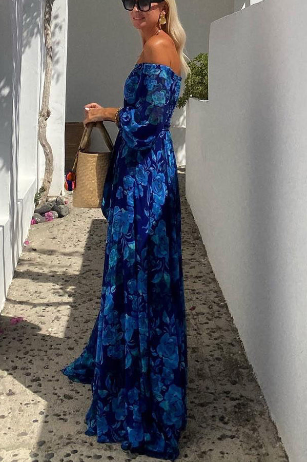 Calista | Blumige Off-Shoulder Maxi Kleid