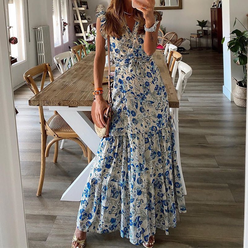 Dahlia | Blumiges Maxi-Kleid