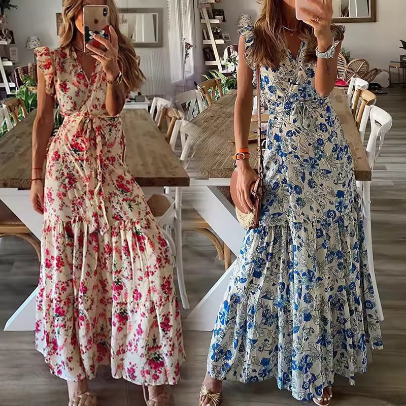 Dahlia | Blumiges Maxi-Kleid