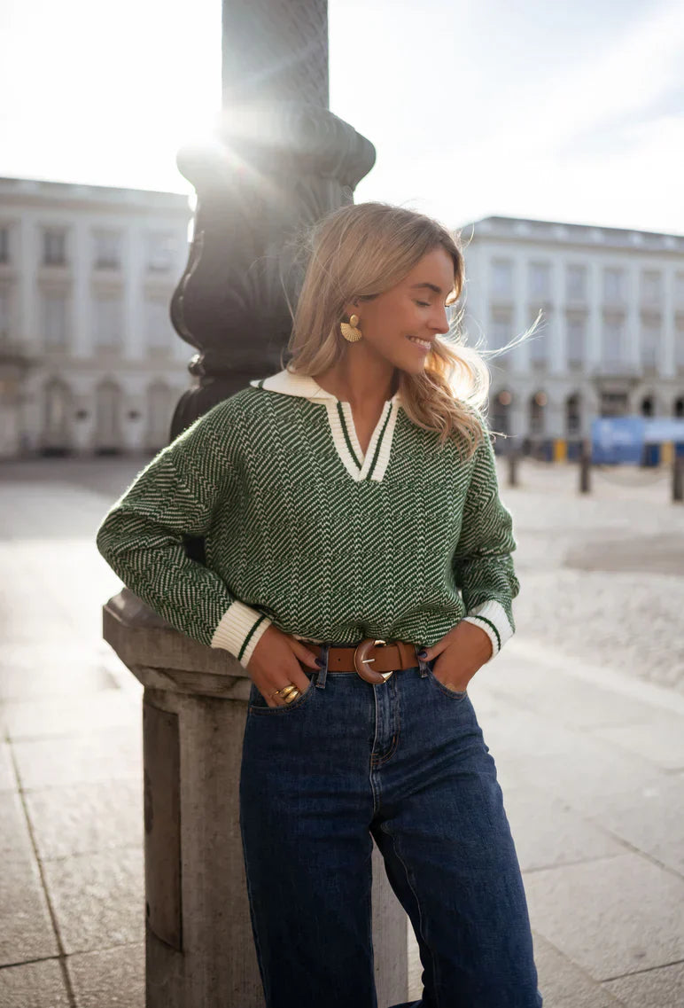 Hannah | Eleganter V-Ausschnitt-Pullover