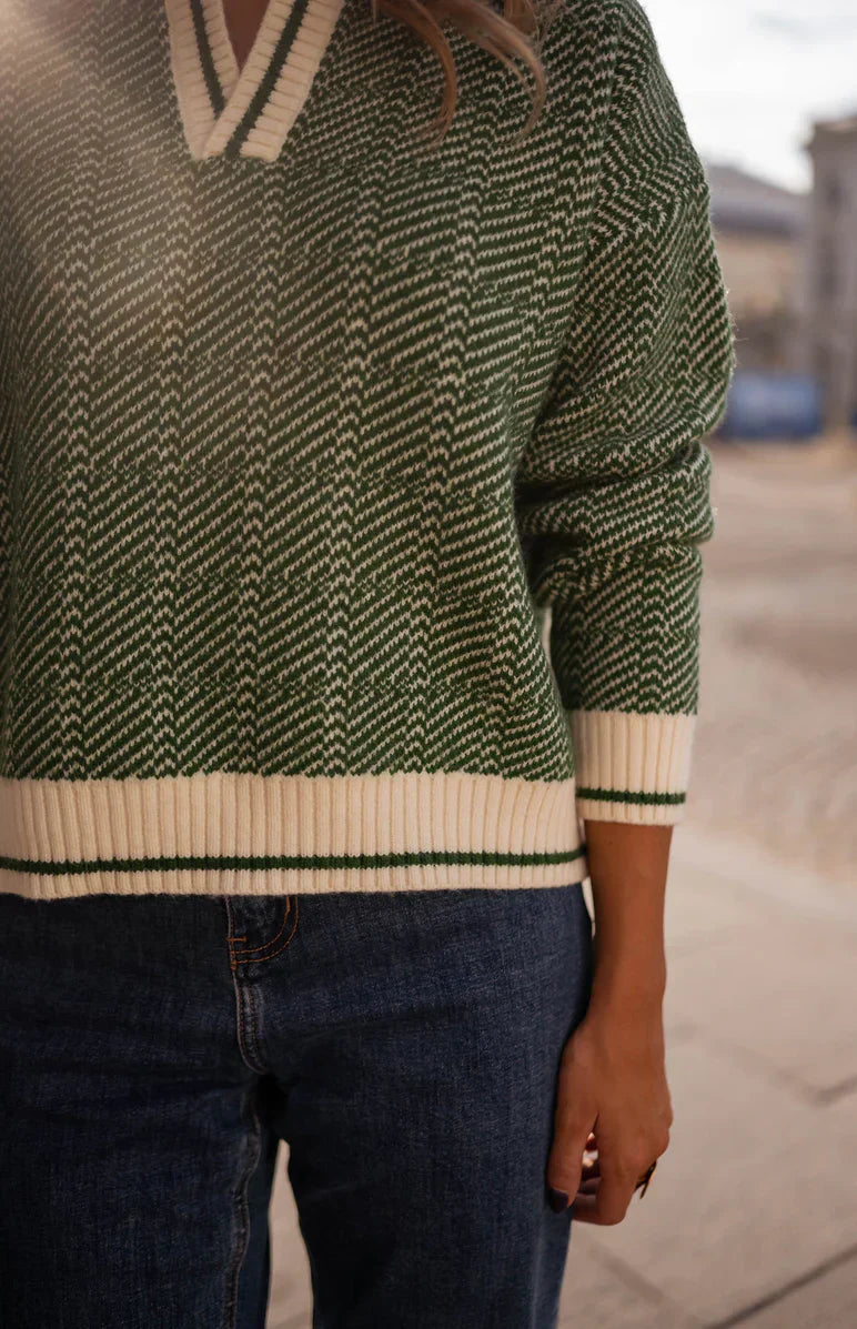 Hannah | Eleganter V-Ausschnitt-Pullover