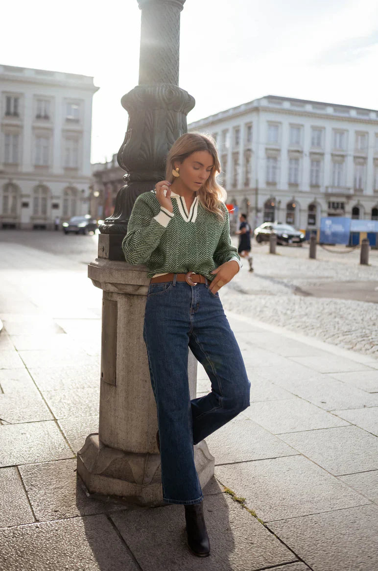 Hannah | Eleganter V-Ausschnitt-Pullover