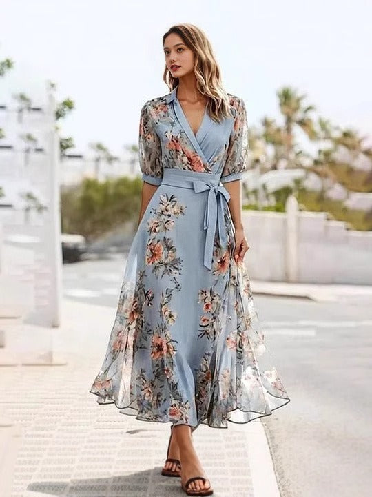 Victoria | Elegantes V-Ausschnitt Kleid