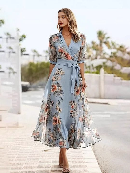 Victoria | Elegantes V-Ausschnitt Kleid