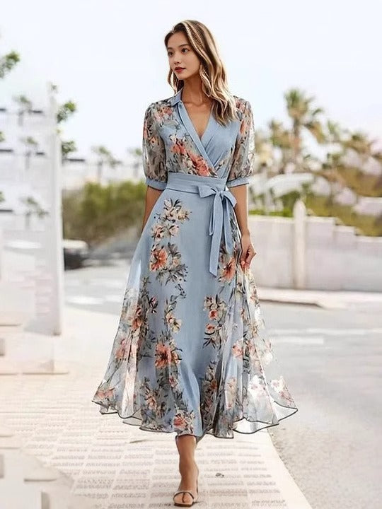 Victoria | Elegantes V-Ausschnitt Kleid