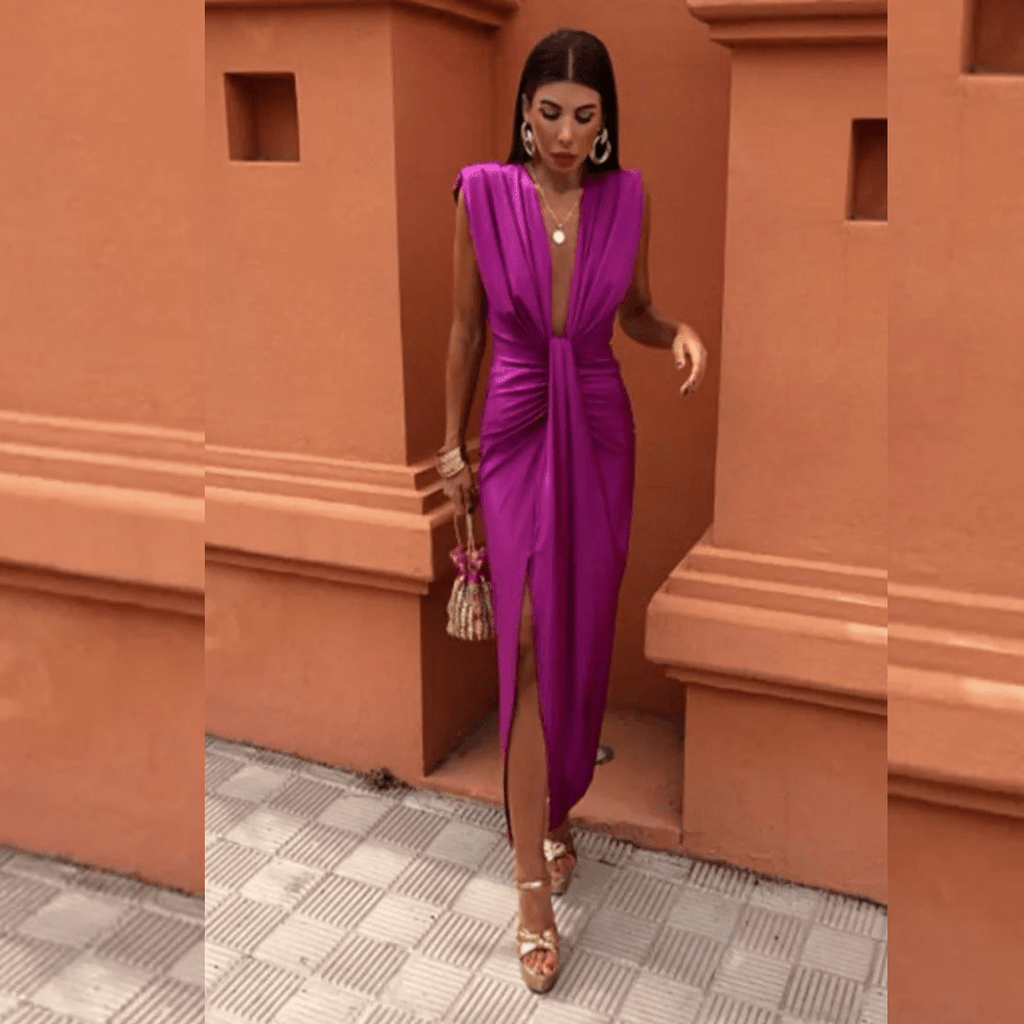 Isabelle - Festkleid mit tiefem V-Ausschnitt