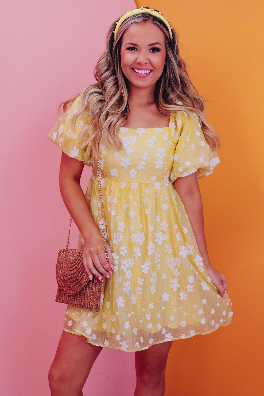 Lotte | Boho Mini-Kleid mit Puffärmeln