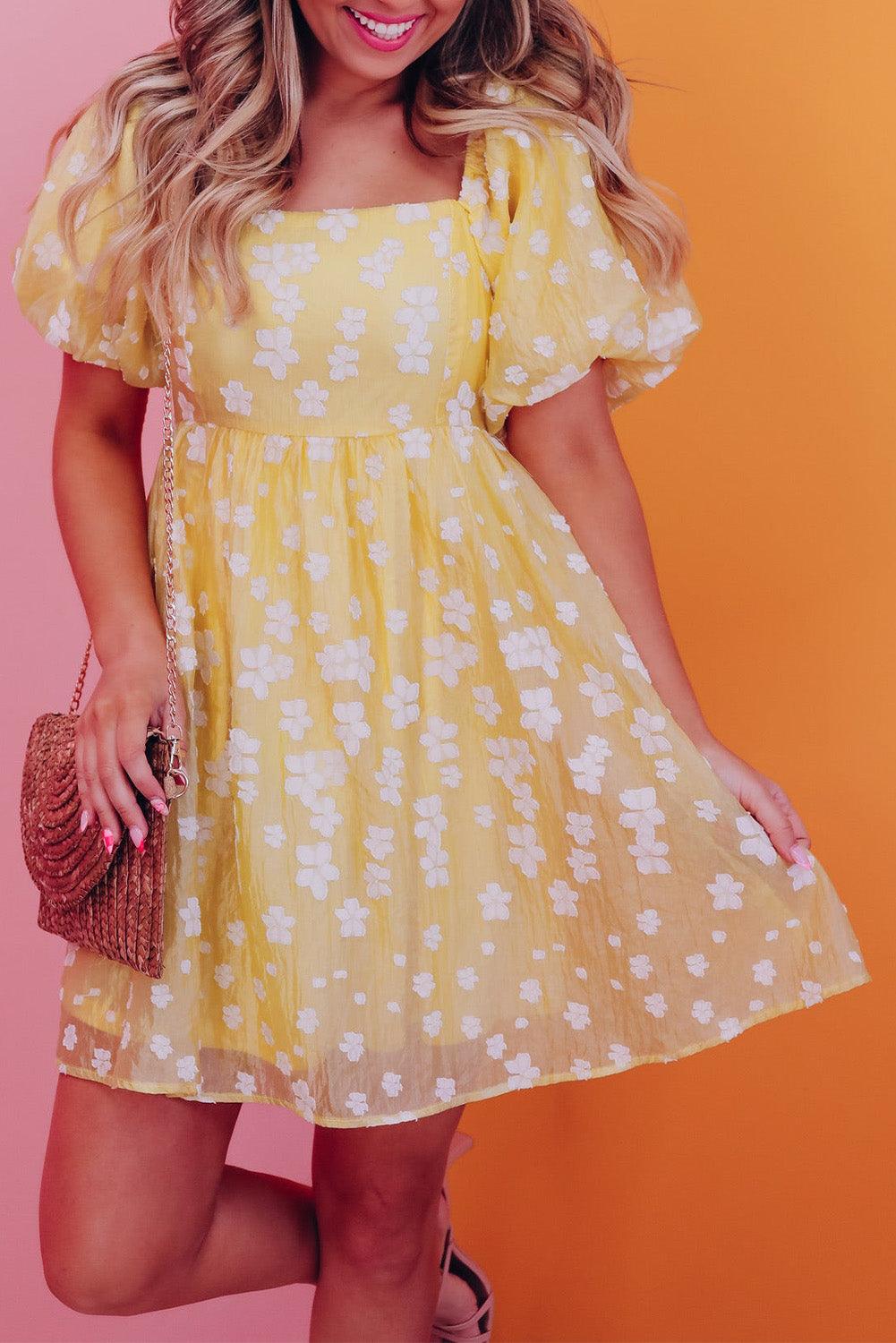 Lotte | Boho Mini-Kleid mit Puffärmeln