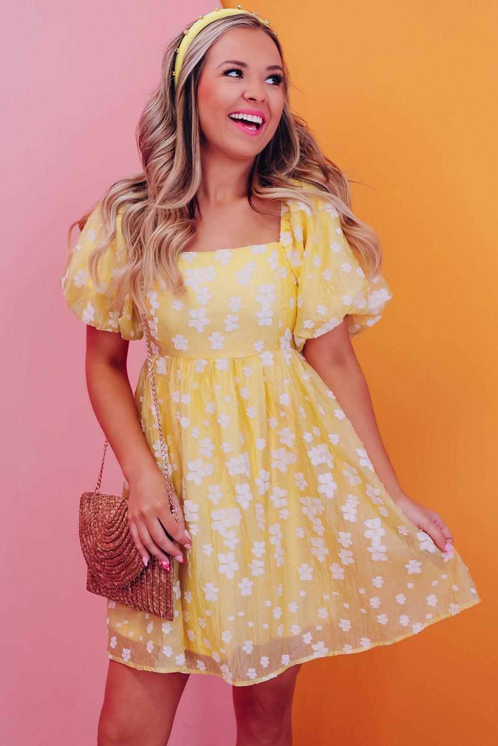 Lotte | Boho Mini-Kleid mit Puffärmeln