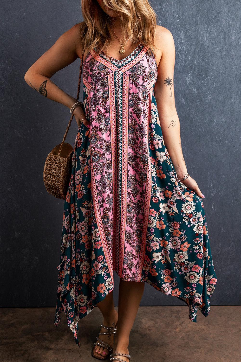 Mila | Bohemian Kleid mit Patchworkdruck