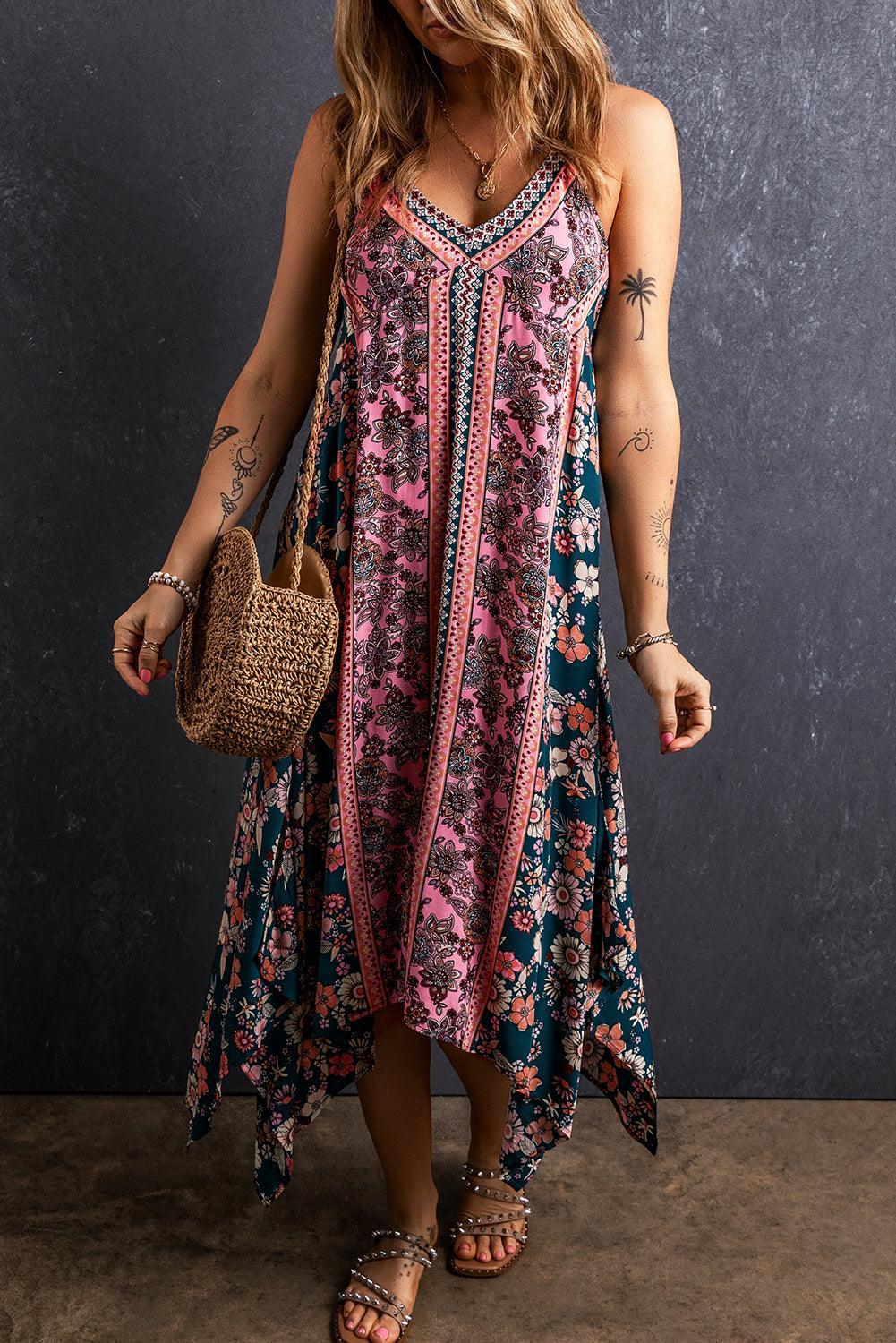 Mila | Bohemian Kleid mit Patchworkdruck
