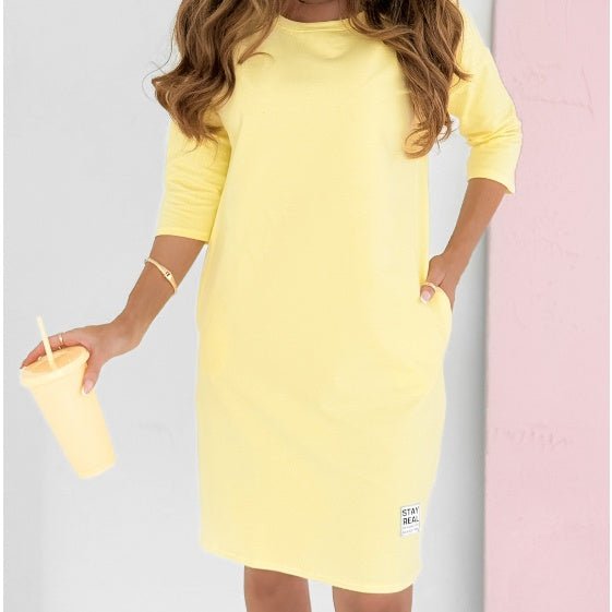 Elena | Chic 3/4 Ärmel Kleid mit Taschen