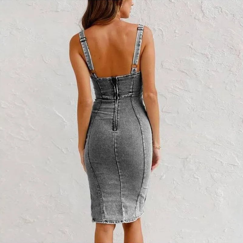 Lila | Denim Camisole Kleid
