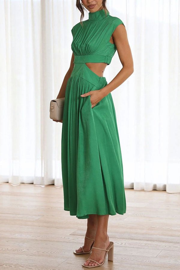 Nina | Midikleid mit Cut-Outs und Taschen