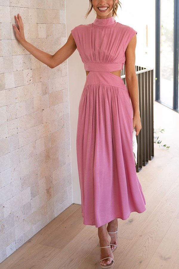 Nina | Midikleid mit Cut-Outs und Taschen