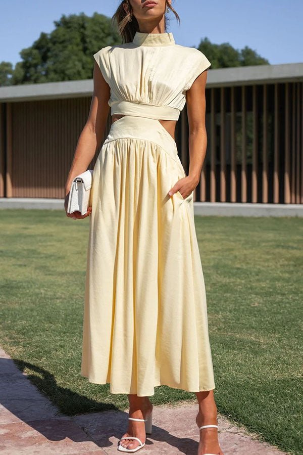 Nina | Midikleid mit Cut-Outs und Taschen