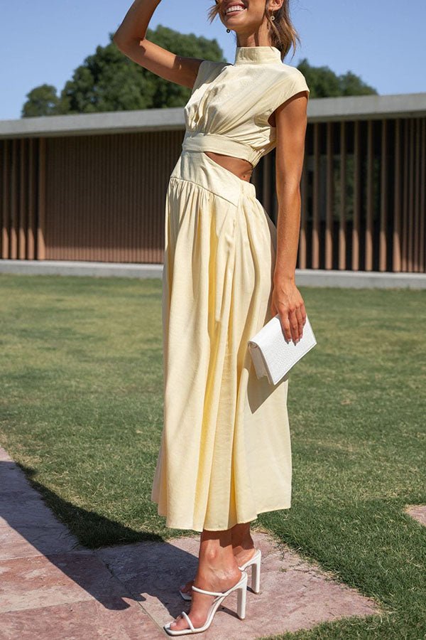 Nina | Midikleid mit Cut-Outs und Taschen
