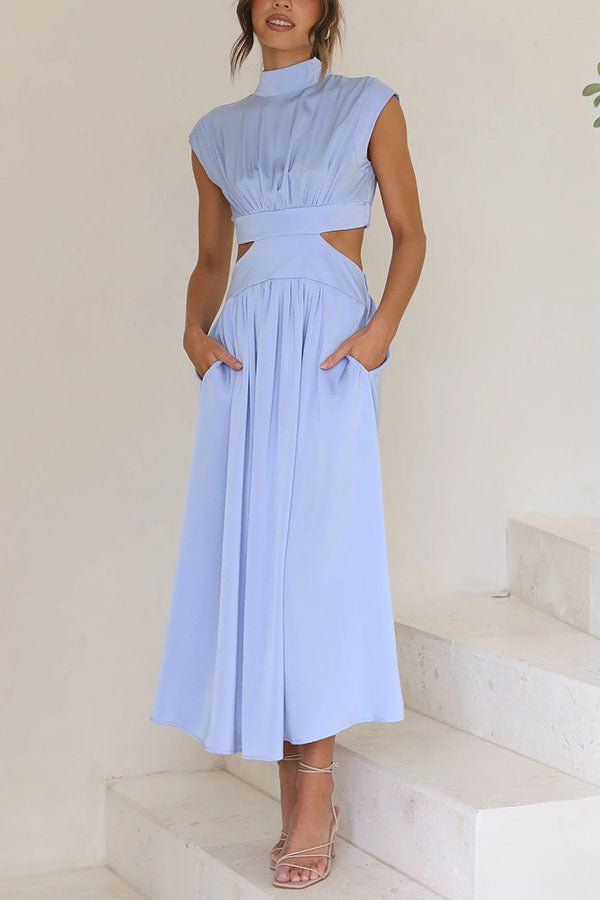 Nina | Midikleid mit Cut-Outs und Taschen