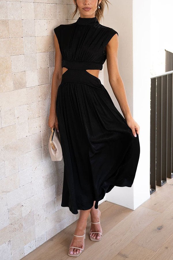 Nina | Midikleid mit Cut-Outs und Taschen