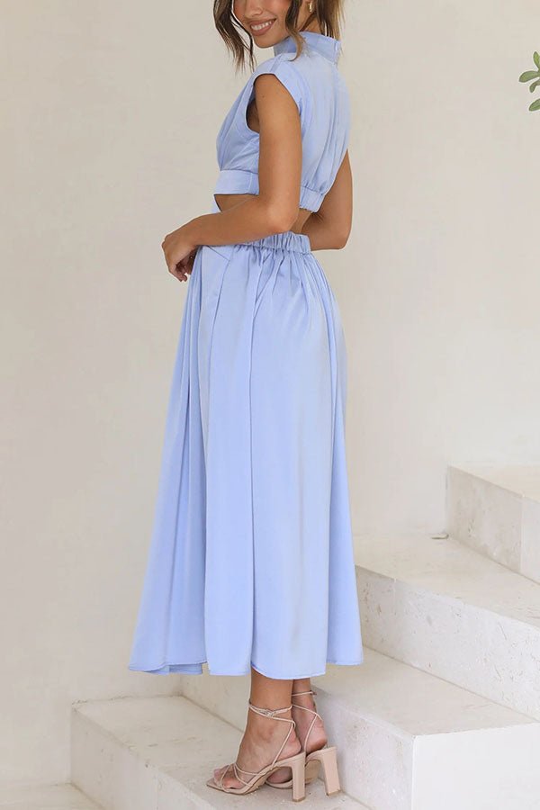 Nina | Midikleid mit Cut-Outs und Taschen