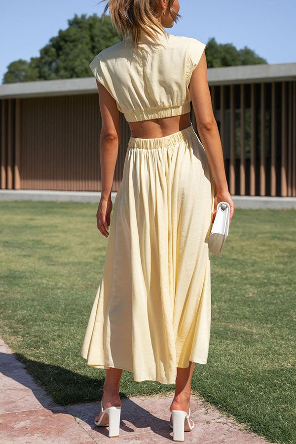 Nina | Midikleid mit Cut-Outs und Taschen