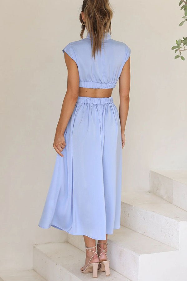 Nina | Midikleid mit Cut-Outs und Taschen