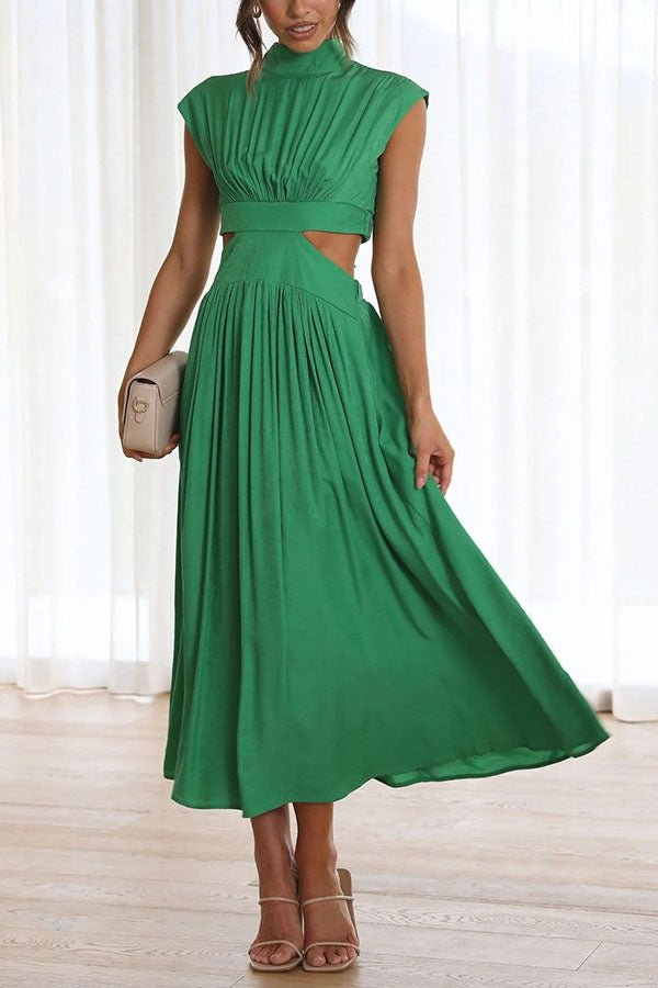 Nina | Midikleid mit Cut-Outs und Taschen