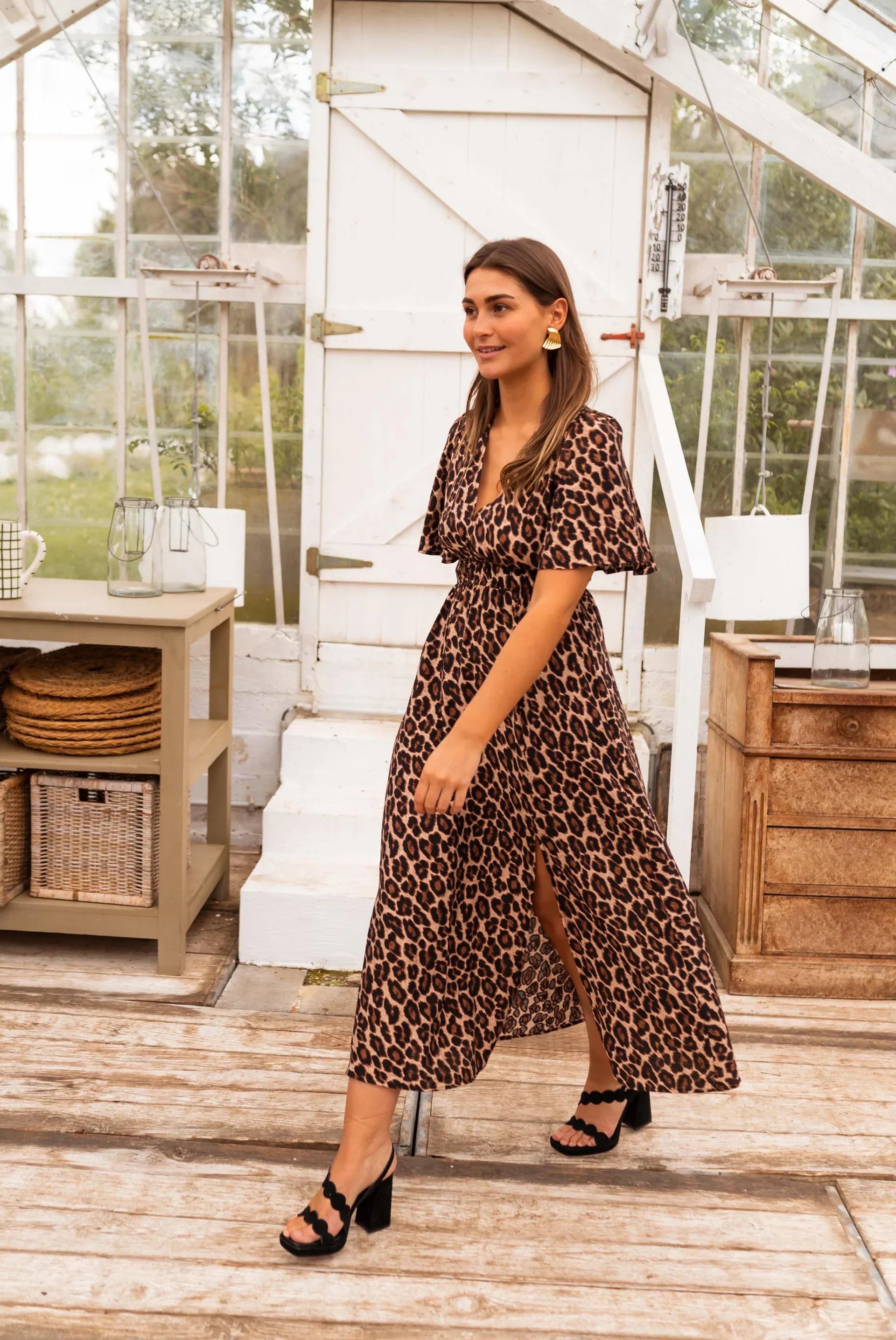 Charlotte | Elegantes Leoparden-Maxikleid