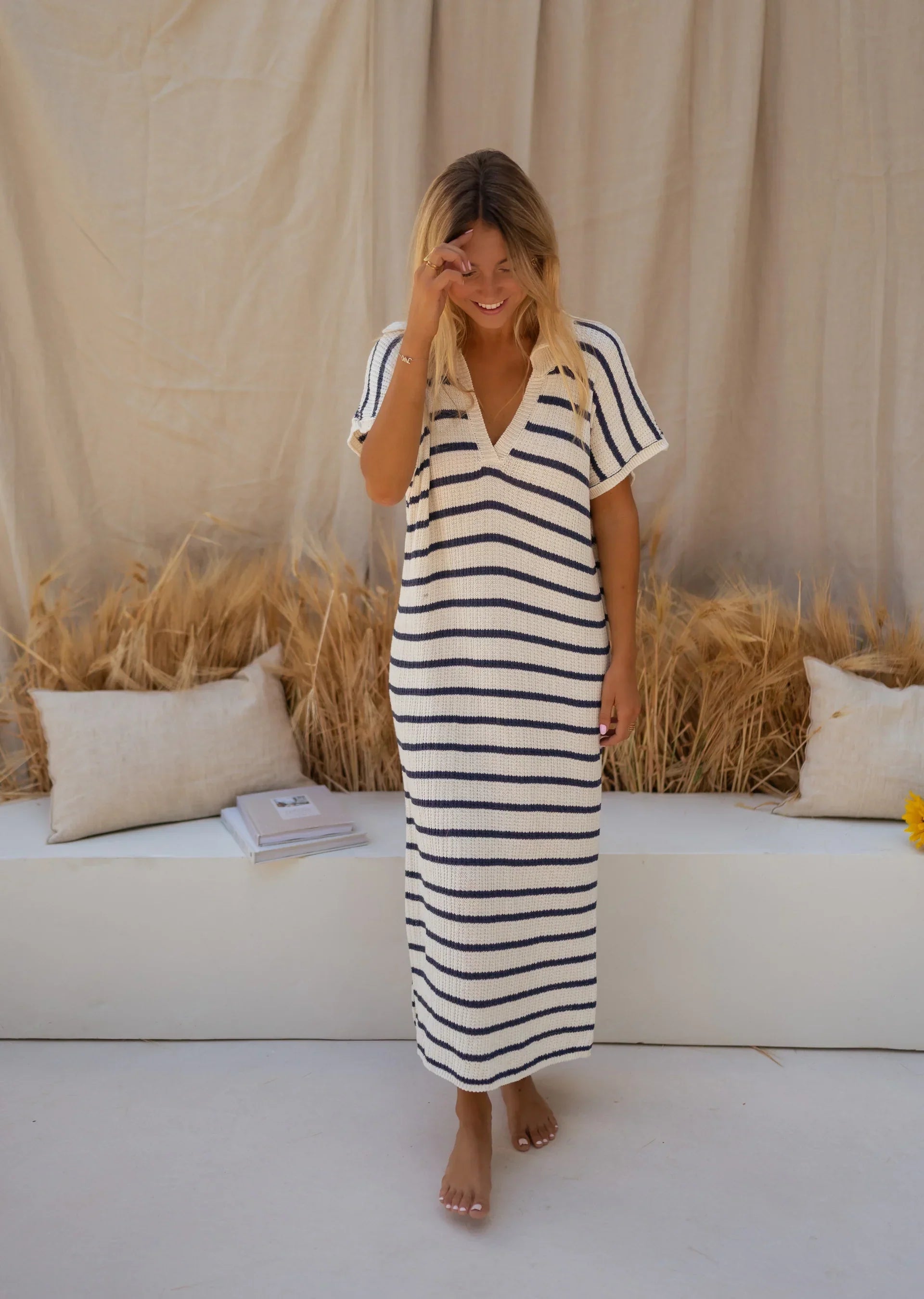 Amelia | Elegantes Gestreiftes Kleid