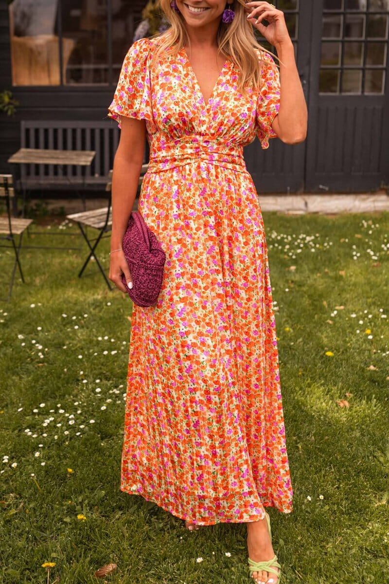 Sandra | Elegantes Maxikleid mit V-Ausschnitt