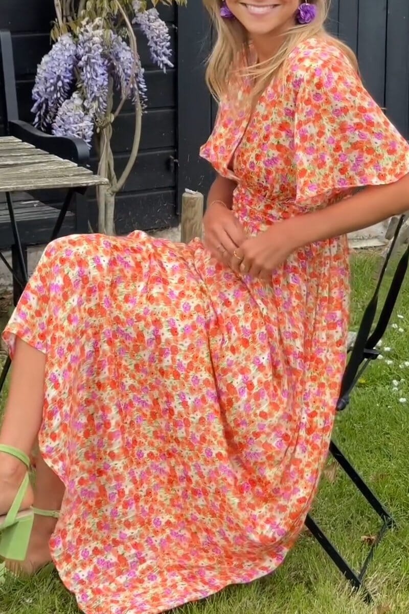 Sandra | Elegantes Maxikleid mit V-Ausschnitt