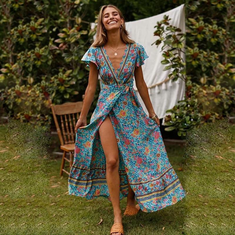 Daphne | Elegantes Maxikleid mit hohem Schlitz